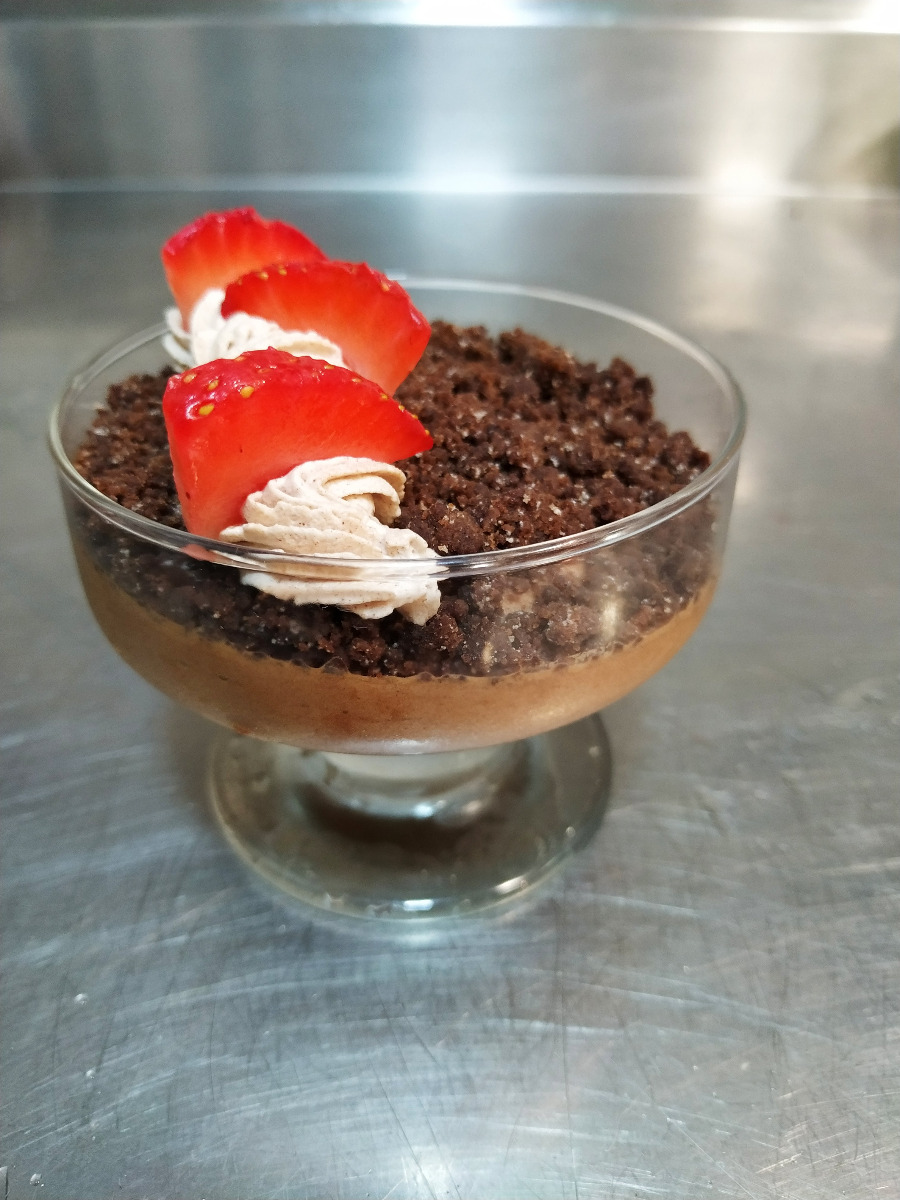 Mousse de chocolate meio amargo